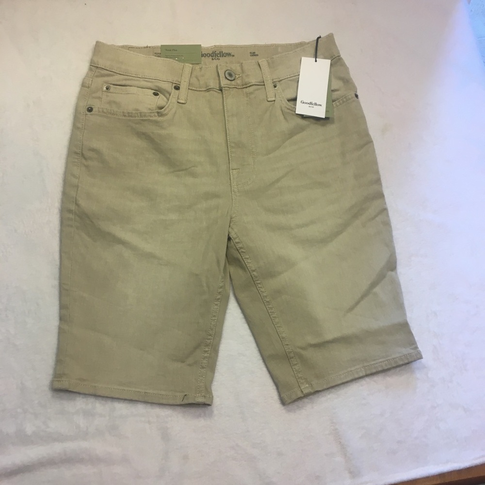 Goodfellow & Co Slim Shorts Mens 31 Khaki Tan New Casual Chino‎ 5-Pocket